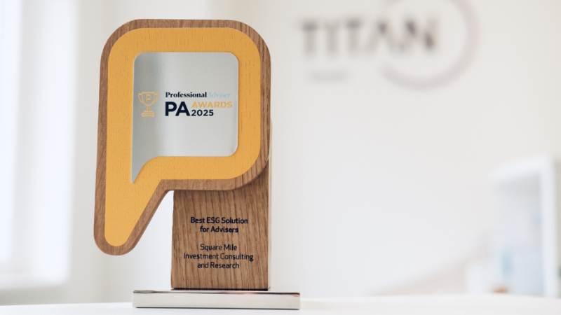 Professional Adviser Awards Winner 2025 –  Best ESG Solution For Advisers